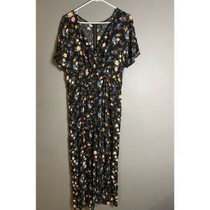 Wild Fable Floral Crop Jumpsuit Short Sleeve Size Large NWOT